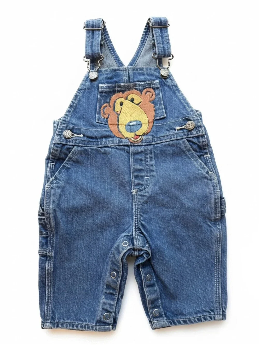 Vintage OshKosh 3-6M Bear BITBBH Denim Overalls Custom y2k